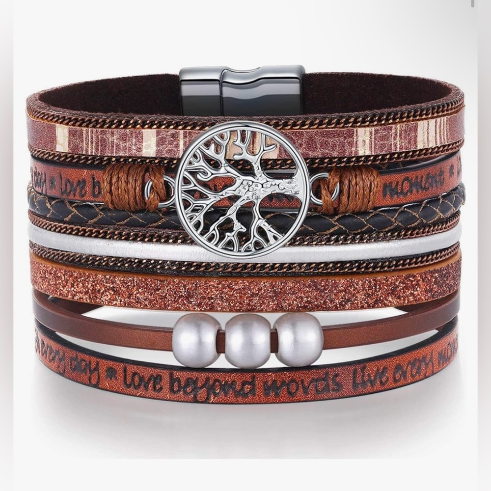 Inspirational Tree of Life Leather Bracelets for Women, Gifts for Teens Girls